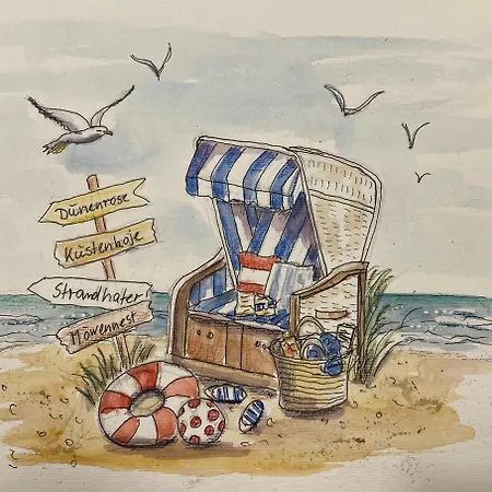Strandstudio Duenenrose In Mit Balkon, 4 Minuten Zum Sandstrand דירה *